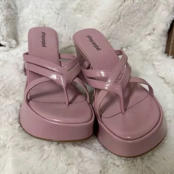 NEW Jeffrey Campbell pink Year 3000platform wedges sandals 9.5